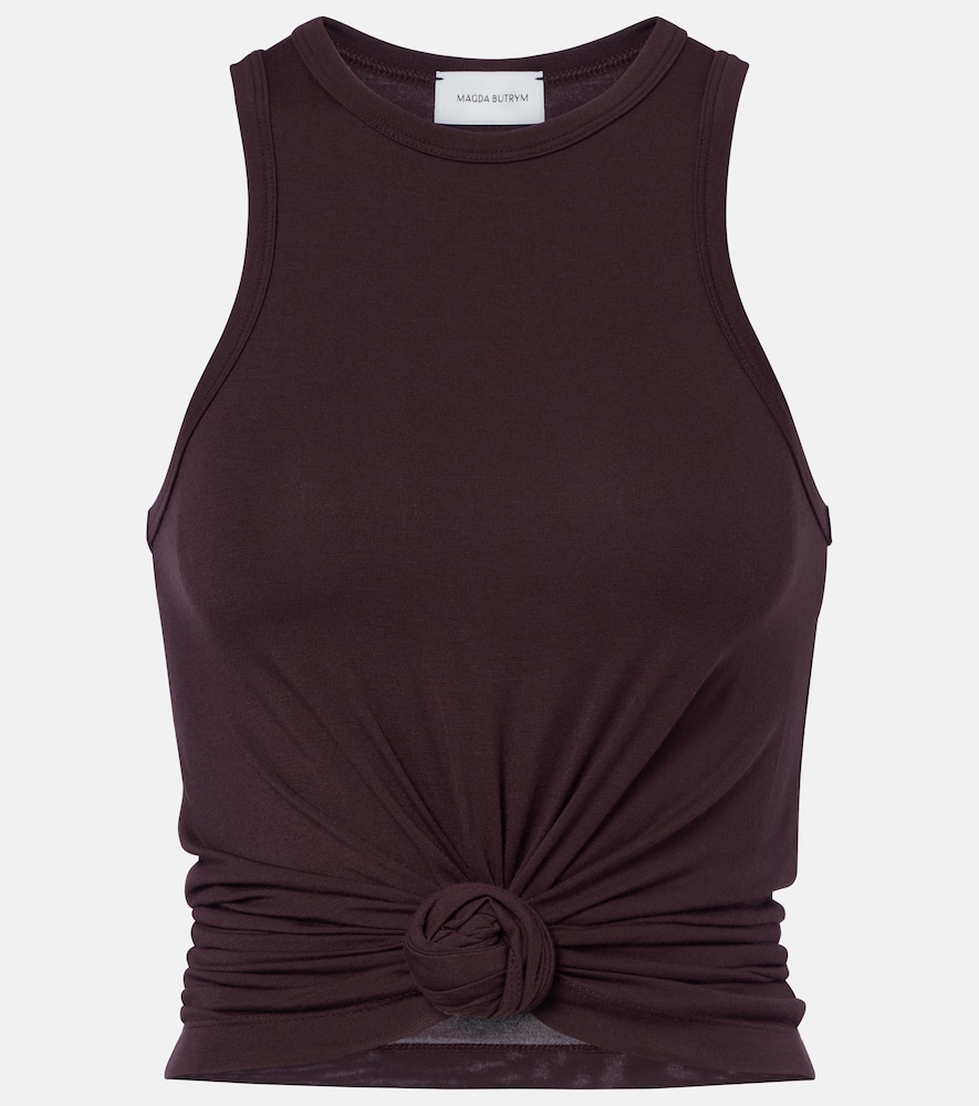 Magda Butrym Floral-appliqué cotton-blend tank top