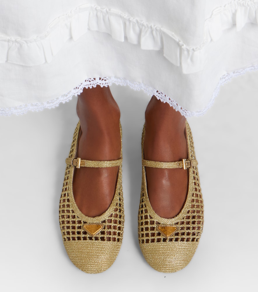 Prada Crochet Mary Jane flats