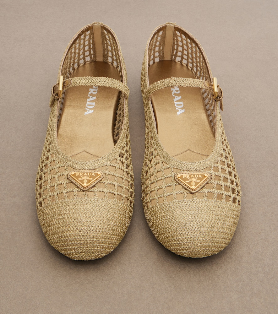  Prada Prada Bailarinas Mary Jane De Croché 