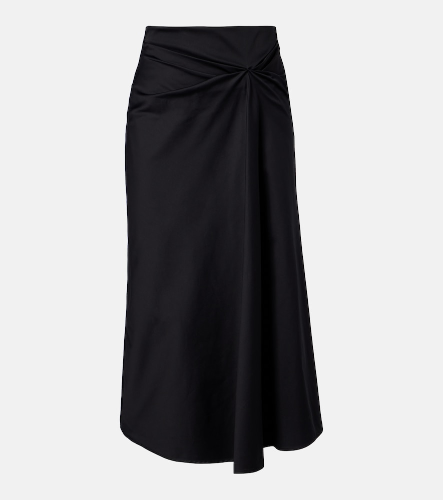 Max Mara Paggi gathered cotton-blend midi skirt