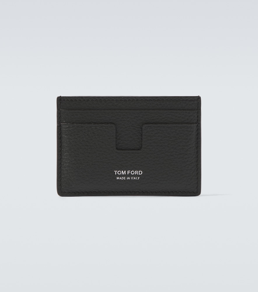 Tom Ford Leather Card Holder In Green