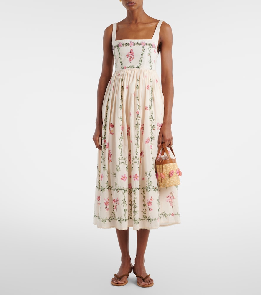 Agua by Agua Bendita Barbara floral cotton midi dress