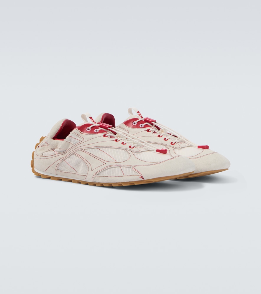 Bottega Veneta Men's White Orbit Flash Suede-Trimmed Sneakers UK Size 13 - Mytheresa