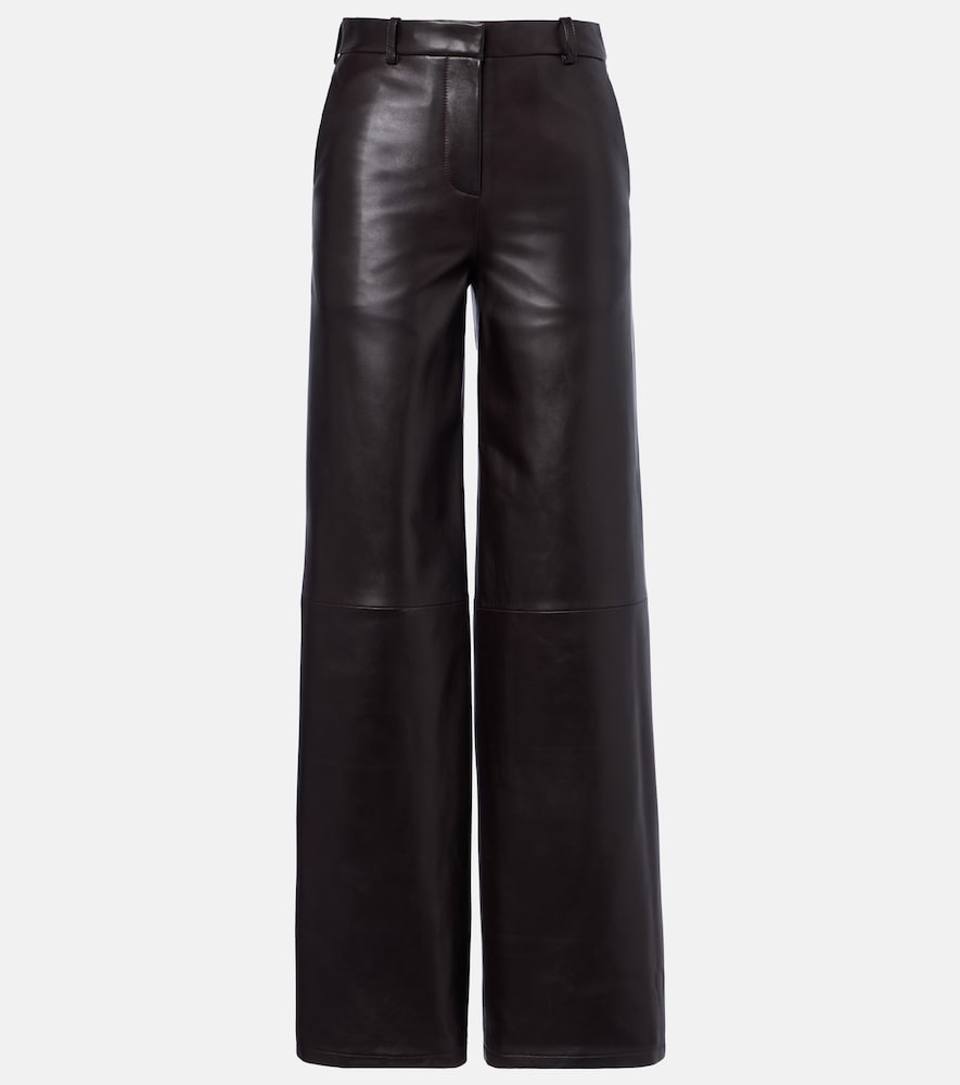 Nour Hammour Coda Leather Wide Leg Pants