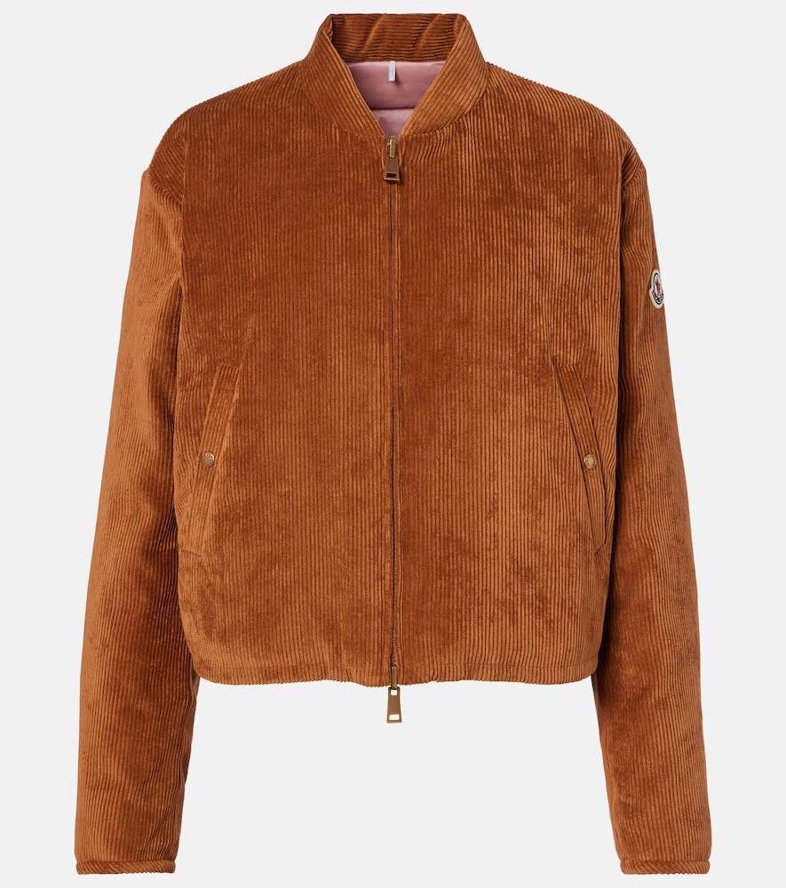 Moncler Women's Brown Blageon Corduroy Down Bomber Jacket UK Size 10 - Mytheresa
