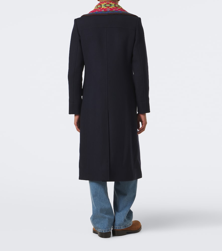 Double-Breasted Wool-Blend Twill Coat