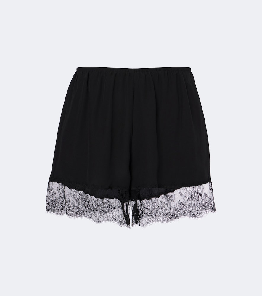 Lace-trimmed silk-blend shorts Lace-trimmed silk-blend shorts