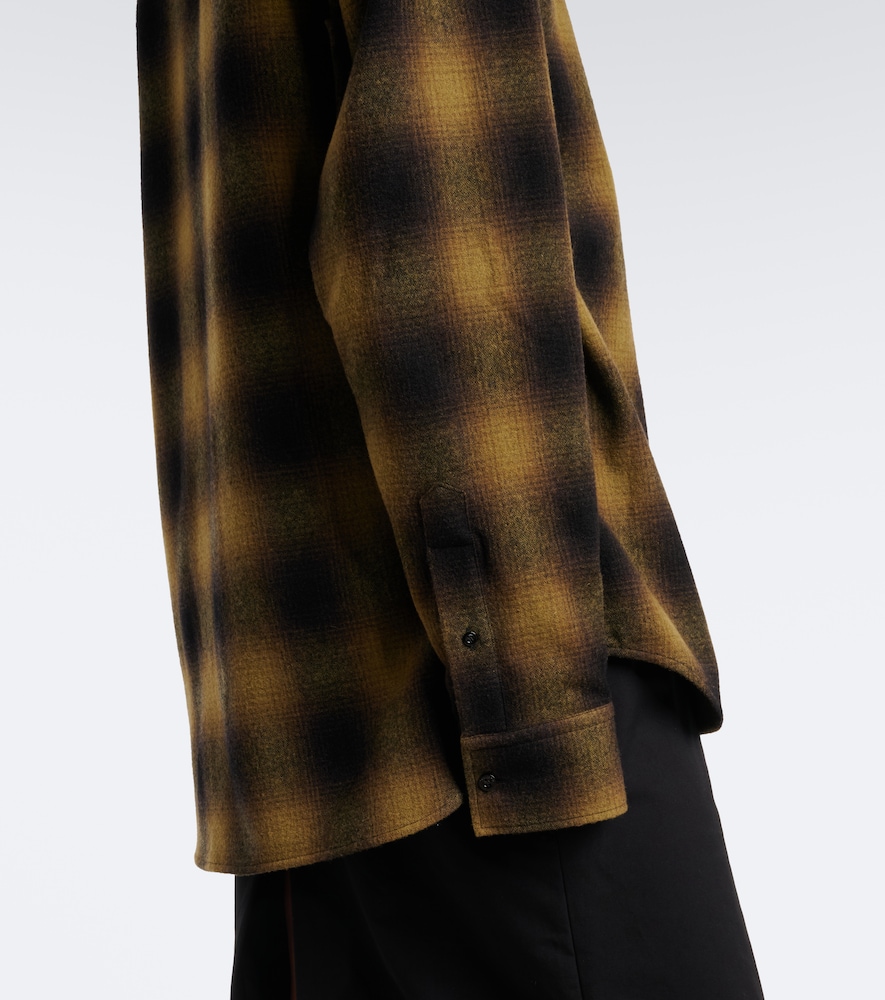 Checked Wool-Blend Flannel Overshirt
