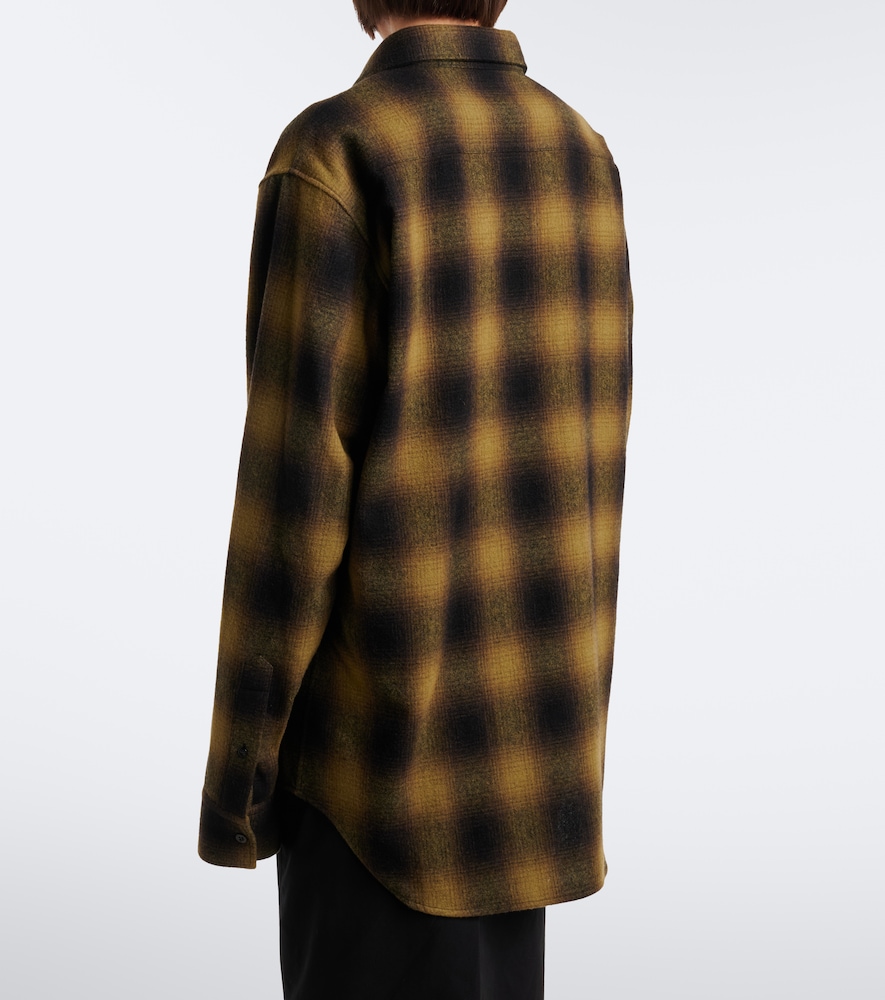Checked Wool-Blend Flannel Overshirt