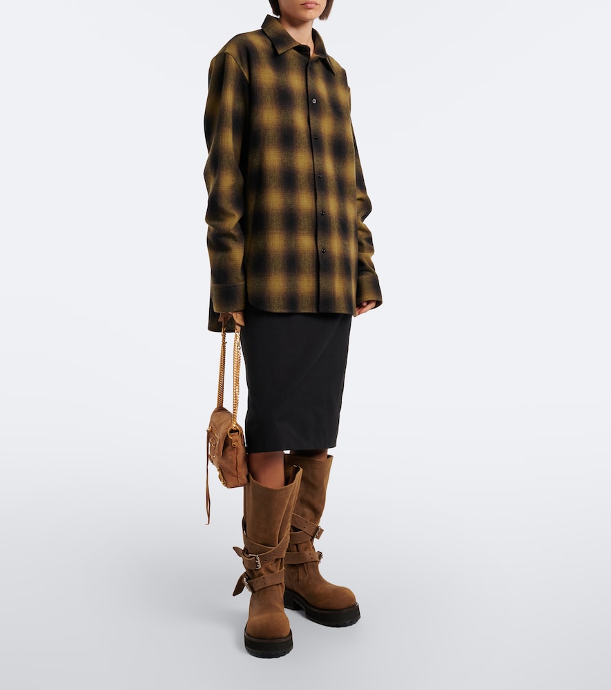 Checked Wool-Blend Flannel Overshirt