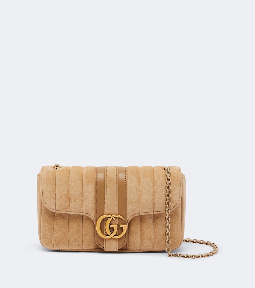 Schultertasche GG Marmont Mini aus Veloursleder