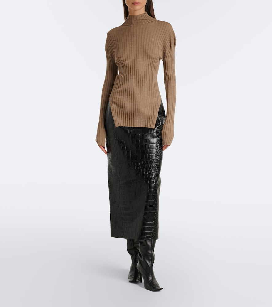 Vinci Wool And Silk Turtleneck Top