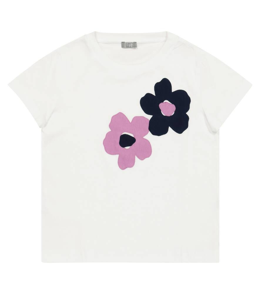 Click to view more detailed imagery on our partner's website Il Gufo Kids' Floral-appliqué Cotton T-shirt In White