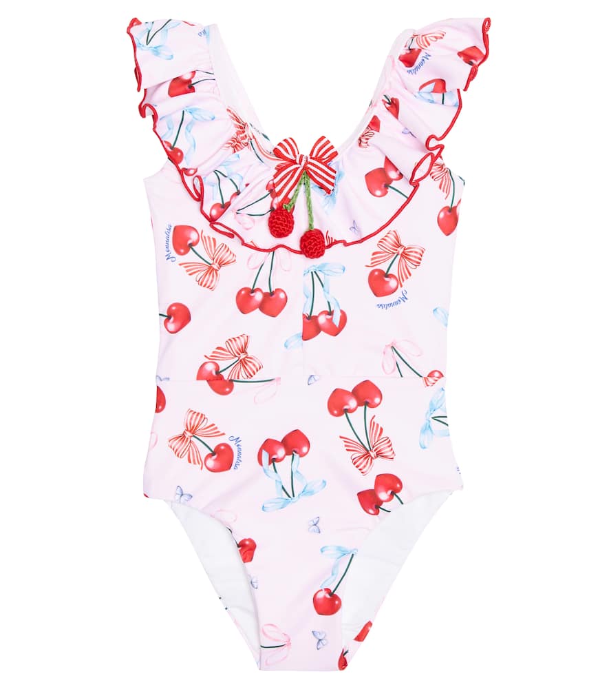Monnalisa Baby bow-detail printed swimsuit