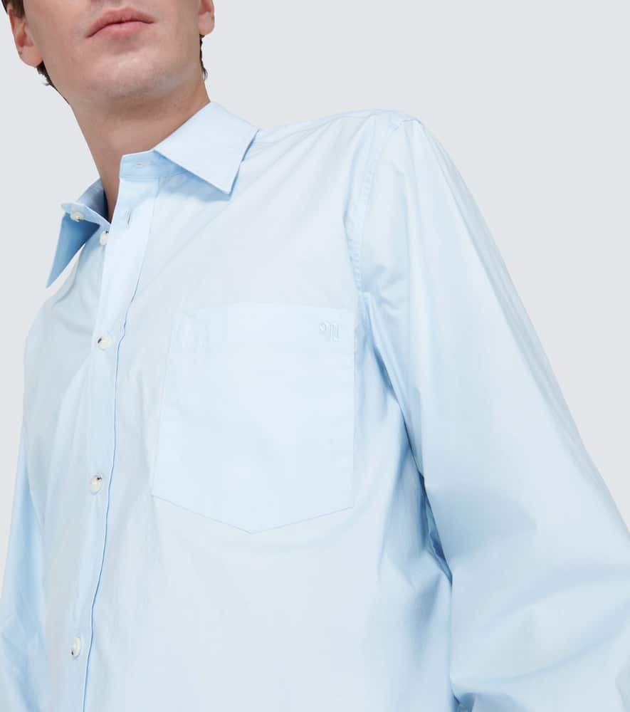 Shop Nanushka Kaleb Cotton Oxford Shirt In Sky Blue