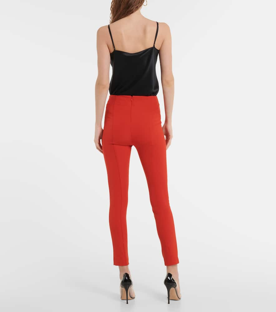 Shop Veronica Beard High-rise Skinny Scuba Pants In Flmrd