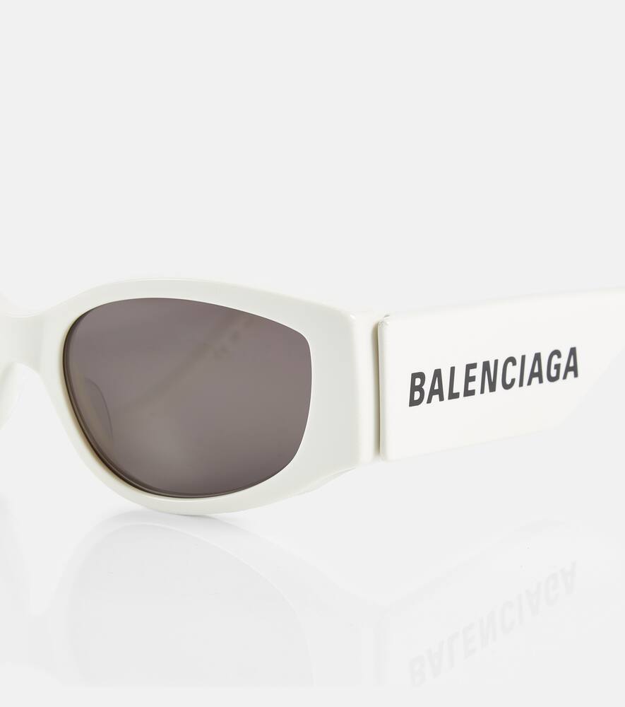 Shop Balenciaga Everyday Logo Cat-eye Sunglasses In White-white-grey