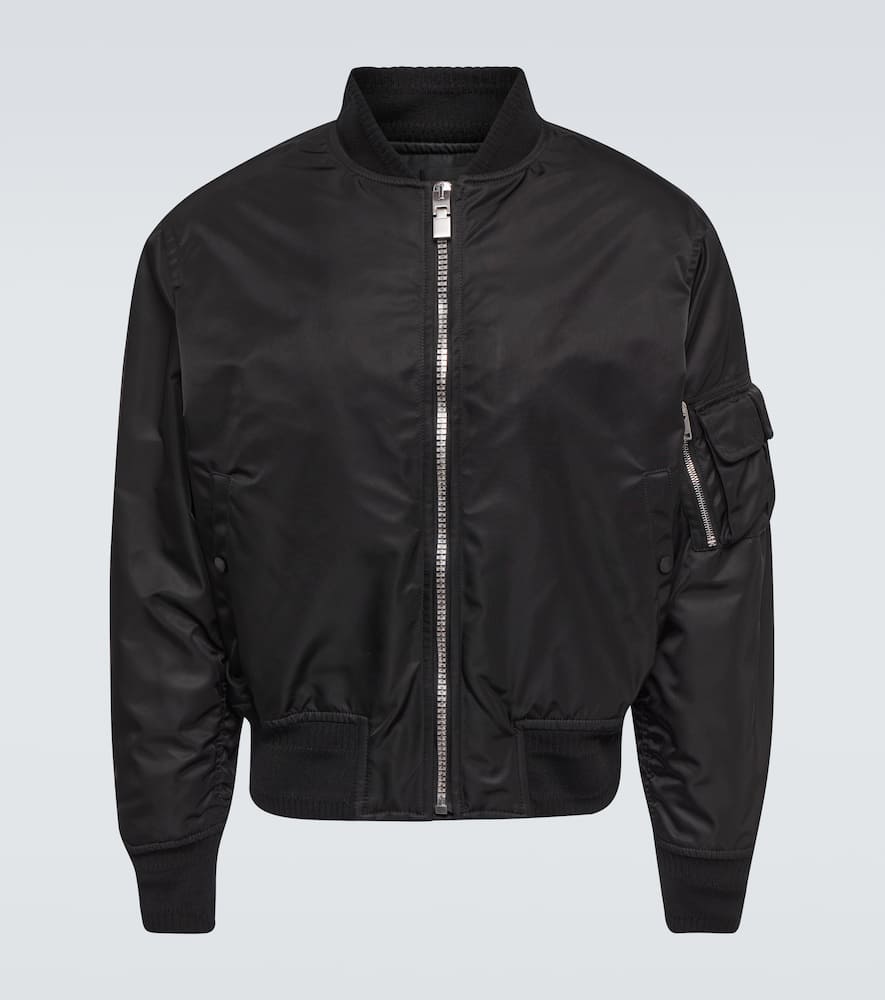 Givenchy Wool Logo Lettering Bomber Jacket In Black