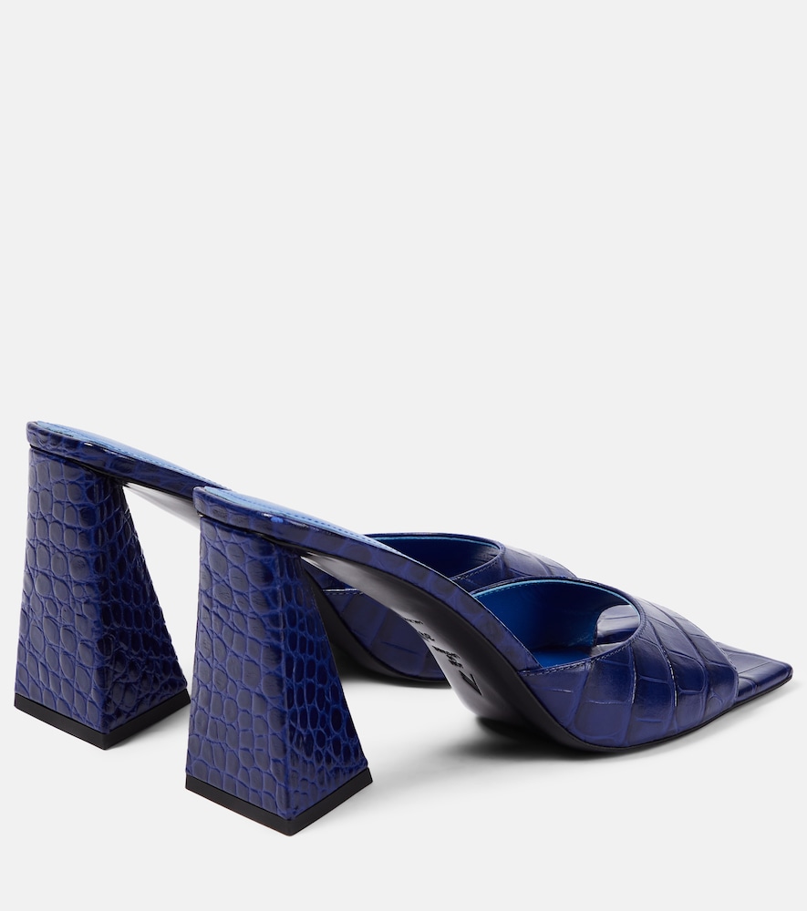  The Attico The Attico Mini Devon 85 Croc-effect Leather Mules 