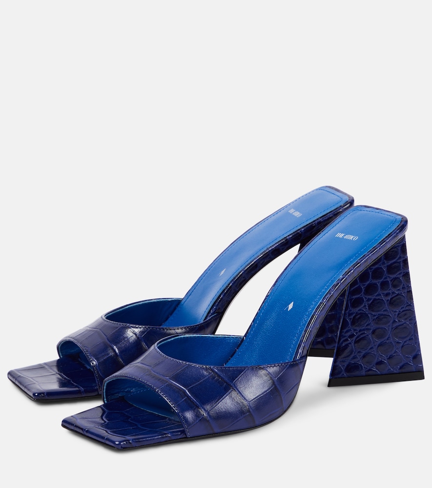  The Attico The Attico Mini Devon 85 Croc-effect Leather Mules 