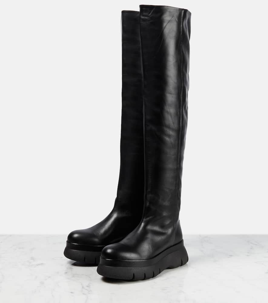 Shop Isabel Marant Malyx Leather Over-the-knee Boots In Black