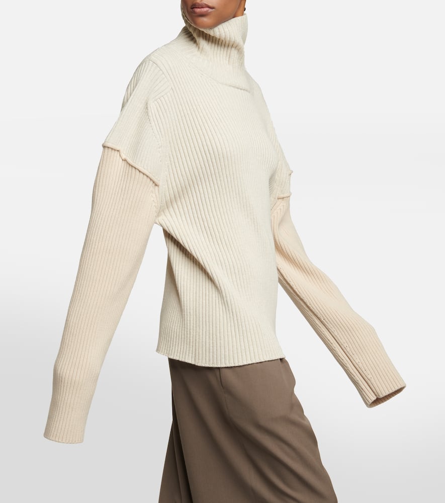 Shop The Row Dua Rib-knit Cotton And Cashmere Sweater In Neutrals