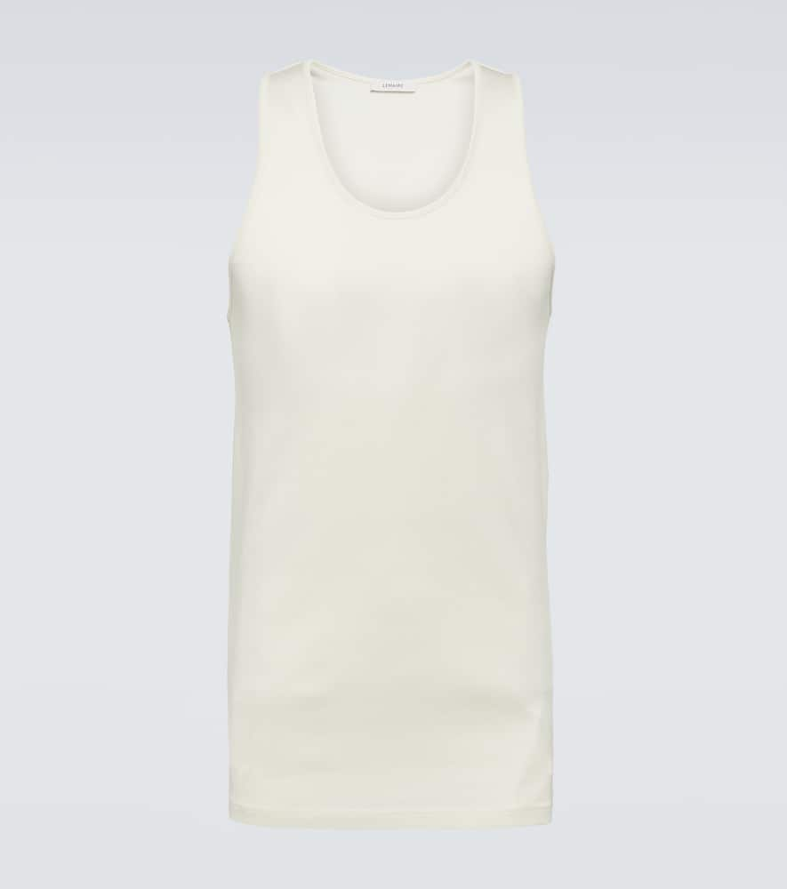 Ribbed-knit cotton jersey tank top