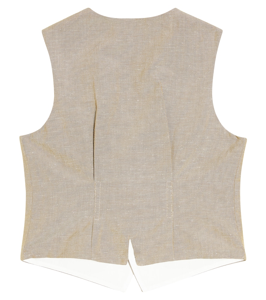 Bonpoint Angus Linen And Cotton Vest In Beige