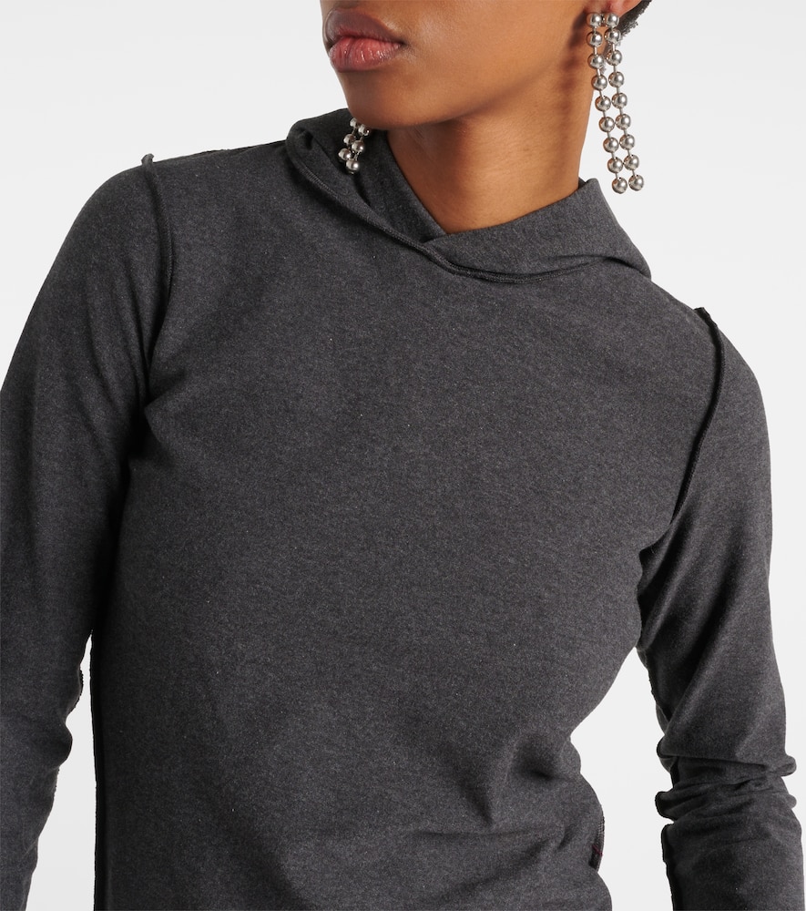 Balenciaga Inside-out Cotton-blend Jersey Hoodie In Dark Heather Grey/w