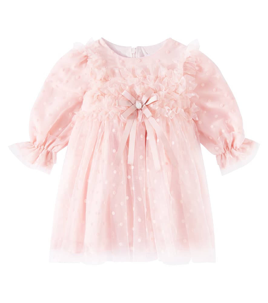 Patachou Baby Bow-detail Tulle Dress In Pink