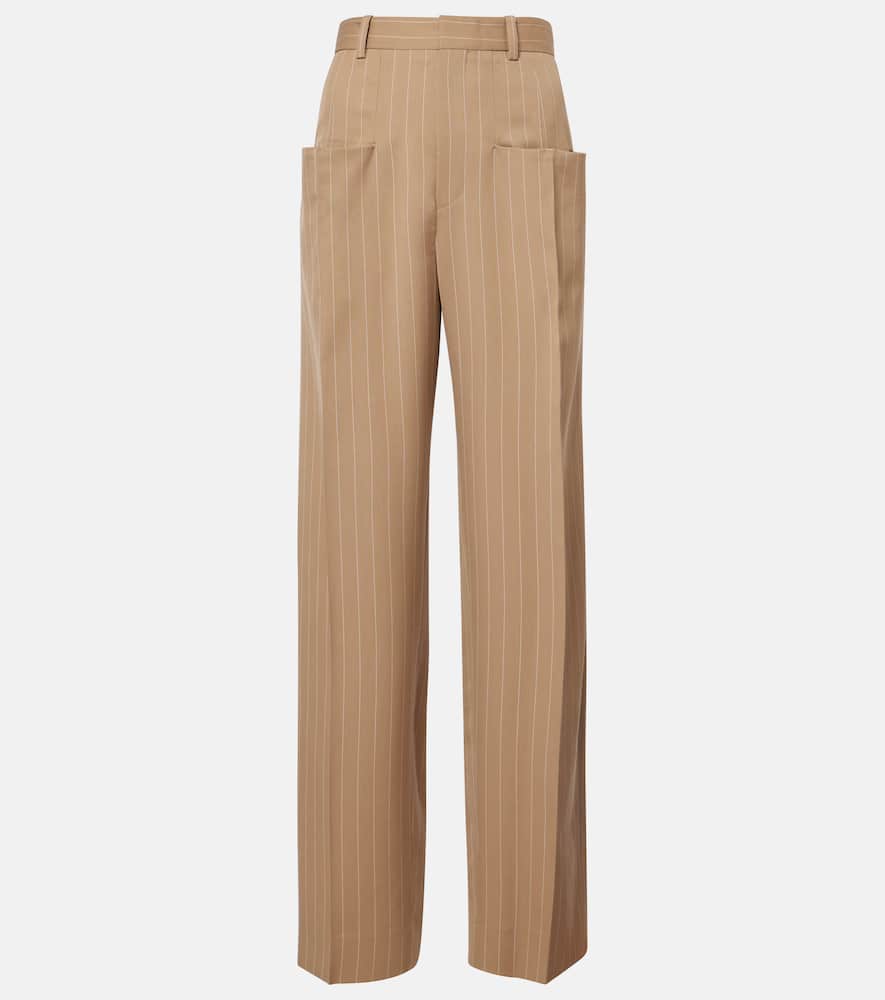 Victoria Beckham Pinstripe virgin wool wide-leg pants