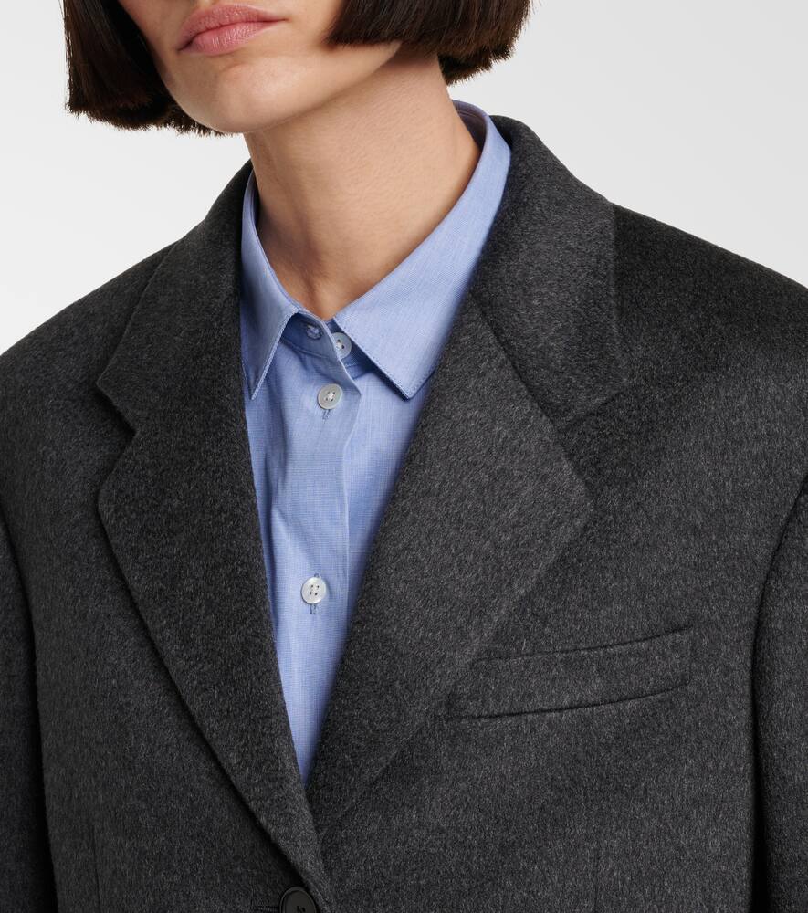 The Row Lasonne Goat Cashmere Blazer In Grey