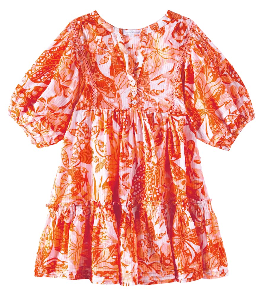 Poupette St Barth Aria Floral Dress In Orange
