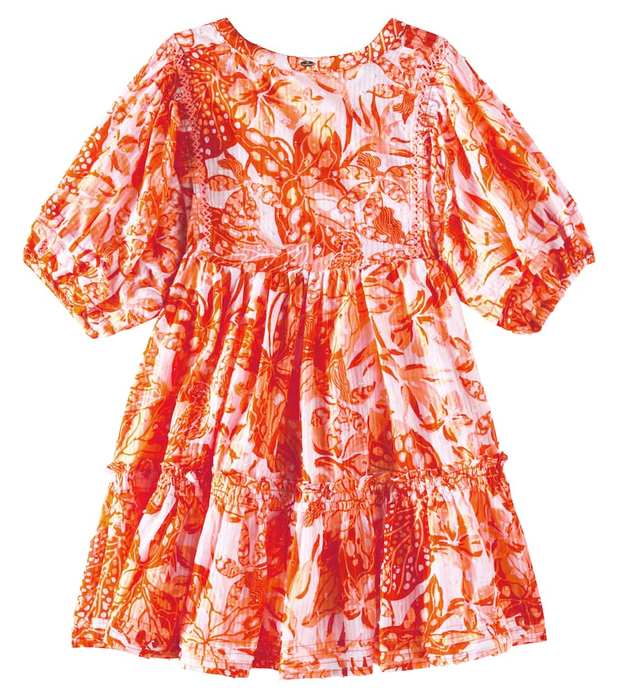 Poupette St Barth Aria Floral Dress In Orange