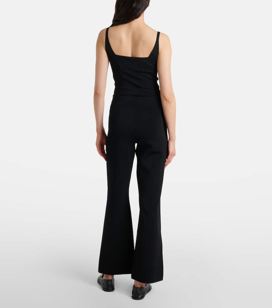 Joseph Knitted Mid-rise Flared Pants In Black