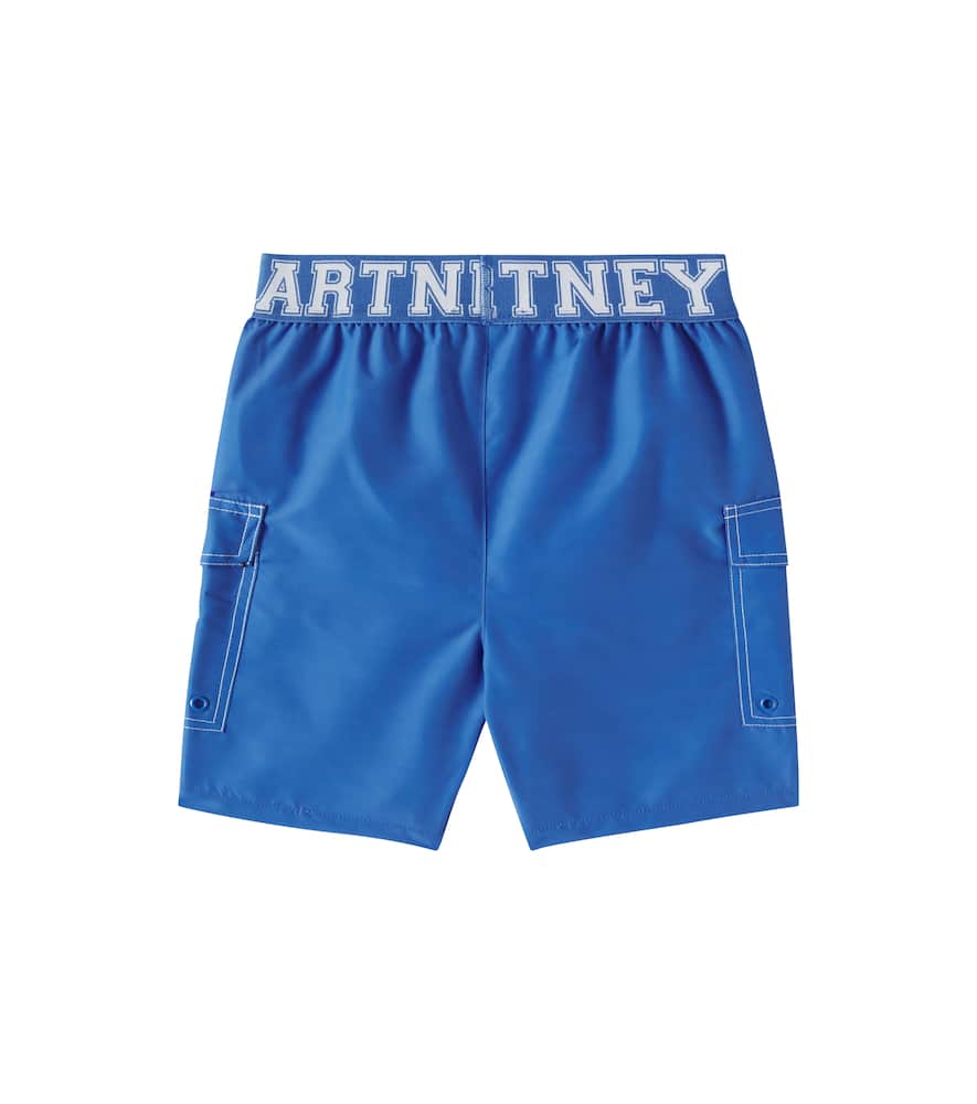 Stella Mccartney Logo Swim Trunks In Blau