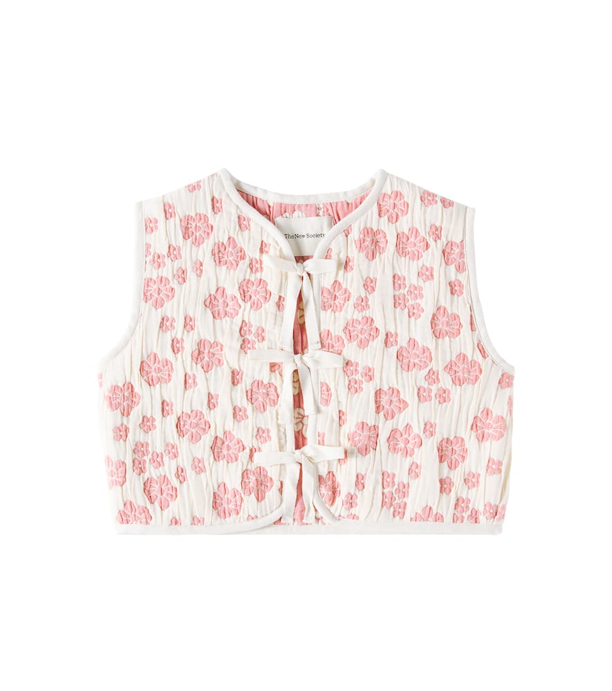The New Society Leontis Floral Cotton Vest In Chili