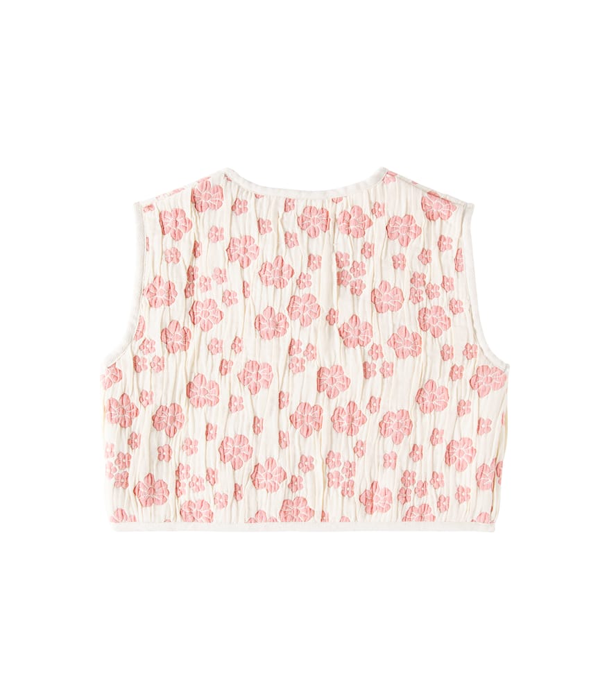 The New Society Leontis Floral Cotton Vest In Chili