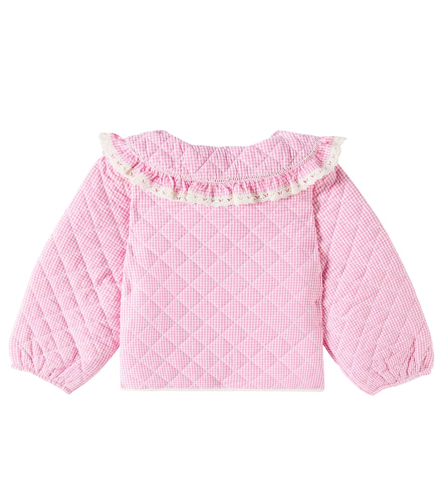 Shop Louise Misha Joulia Quilted Gingham Cotton Jacket In Pink