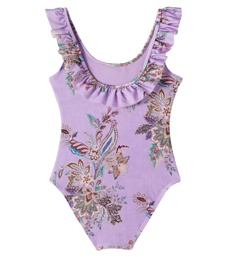 Zimmermann Rhiannon Trim Racer Swimsuit In Purple