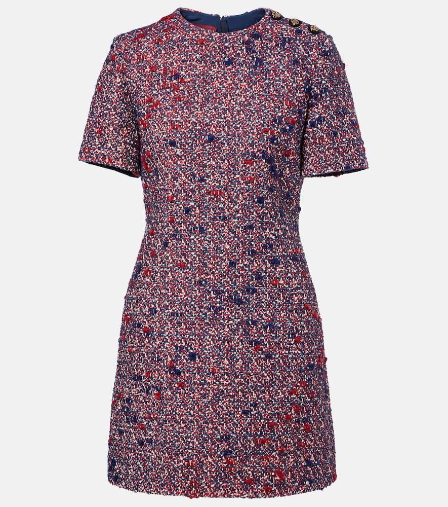 Gucci Textured Wool Dress Featuring Signature Buttons In Red