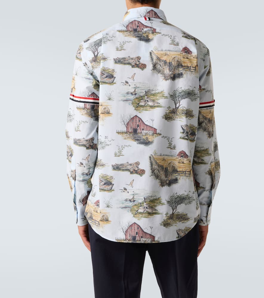 Thom Browne Printed Cotton Shirt In White