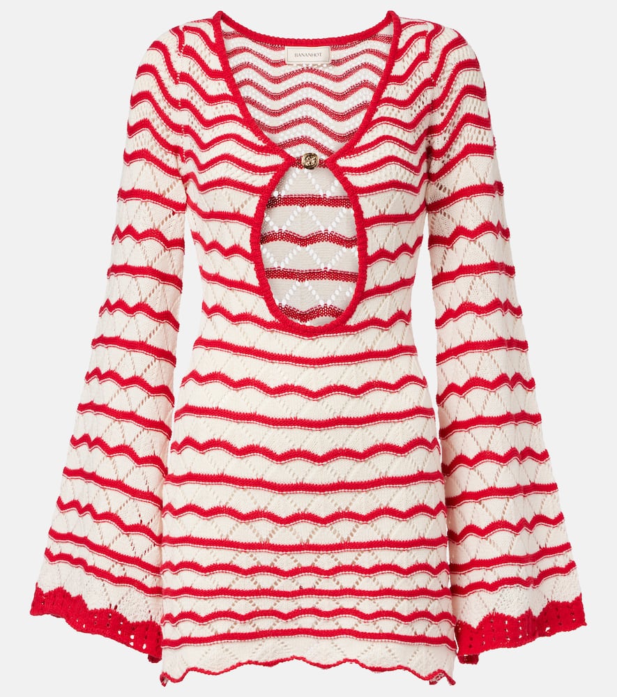 Rey knitted cotton-blend minidress