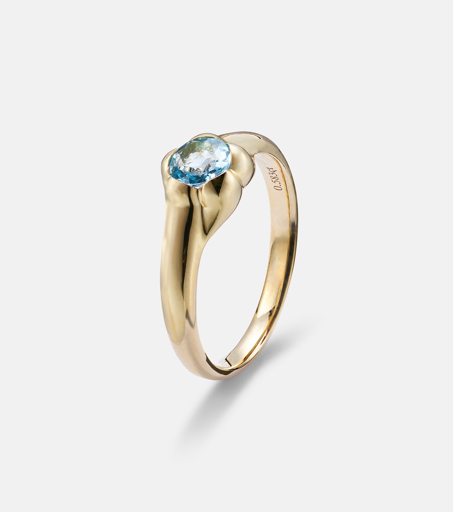  Stone And Strand Stone And Strand Anillo Morrison De Oro De 14 Ct Con Topacio 