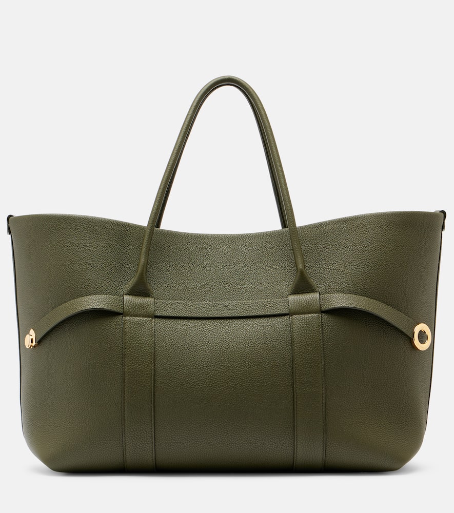 Loro Piana Ghiera Large Leather Tote Bag In Green
