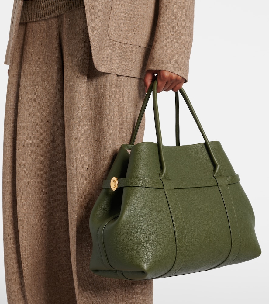 Loro Piana Ghiera Large Leather Tote Bag In Green