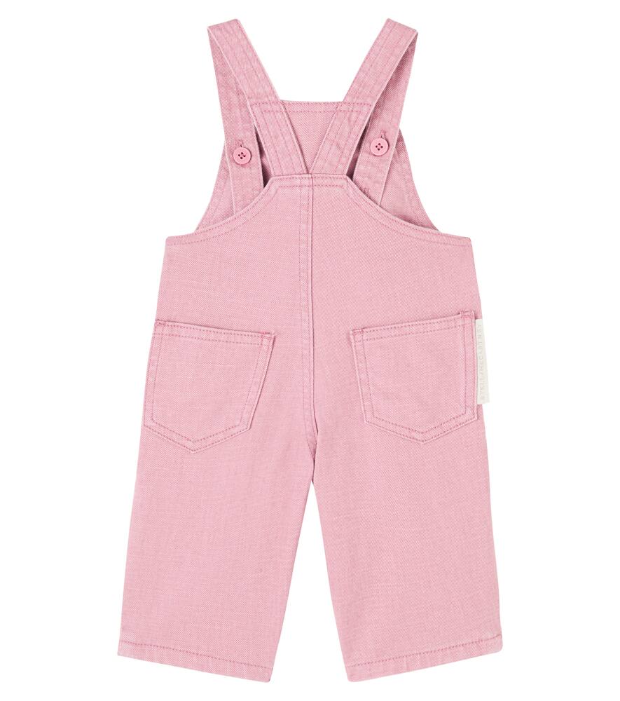 Stella Mccartney Baby Embroidered Denim Overalls In Pink