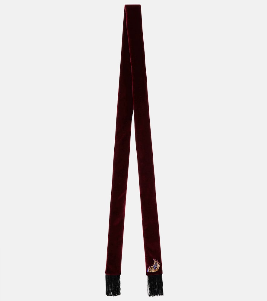 Etro Embellished paisley cotton velvet scarf　Etro 装飾付きペイズリー コットン ベルベット スカーフ Etro