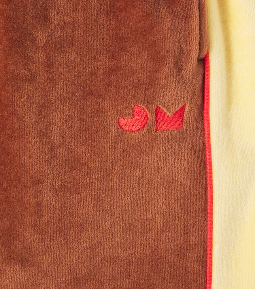 Jellymallow Happiness Cotton-blend Velvet Sweatpants In Brown