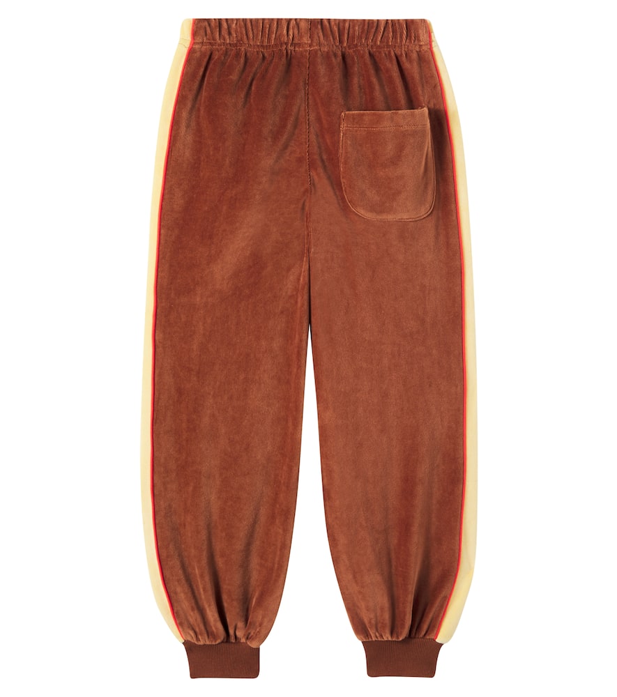 Jellymallow Happiness Cotton-blend Velvet Sweatpants In Brown